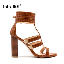 Load image into Gallery viewer, Gladiator Heels High Sandals Women