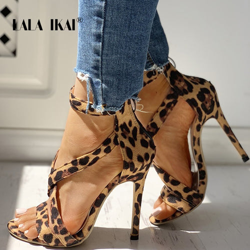 High Heels Leopard Shoes Women